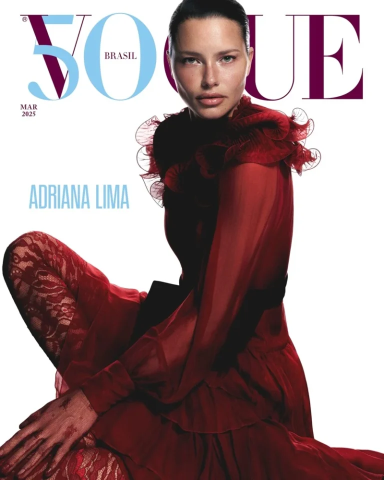 Adriana Lima poses on Vogue Brazil’s March 2025 cover