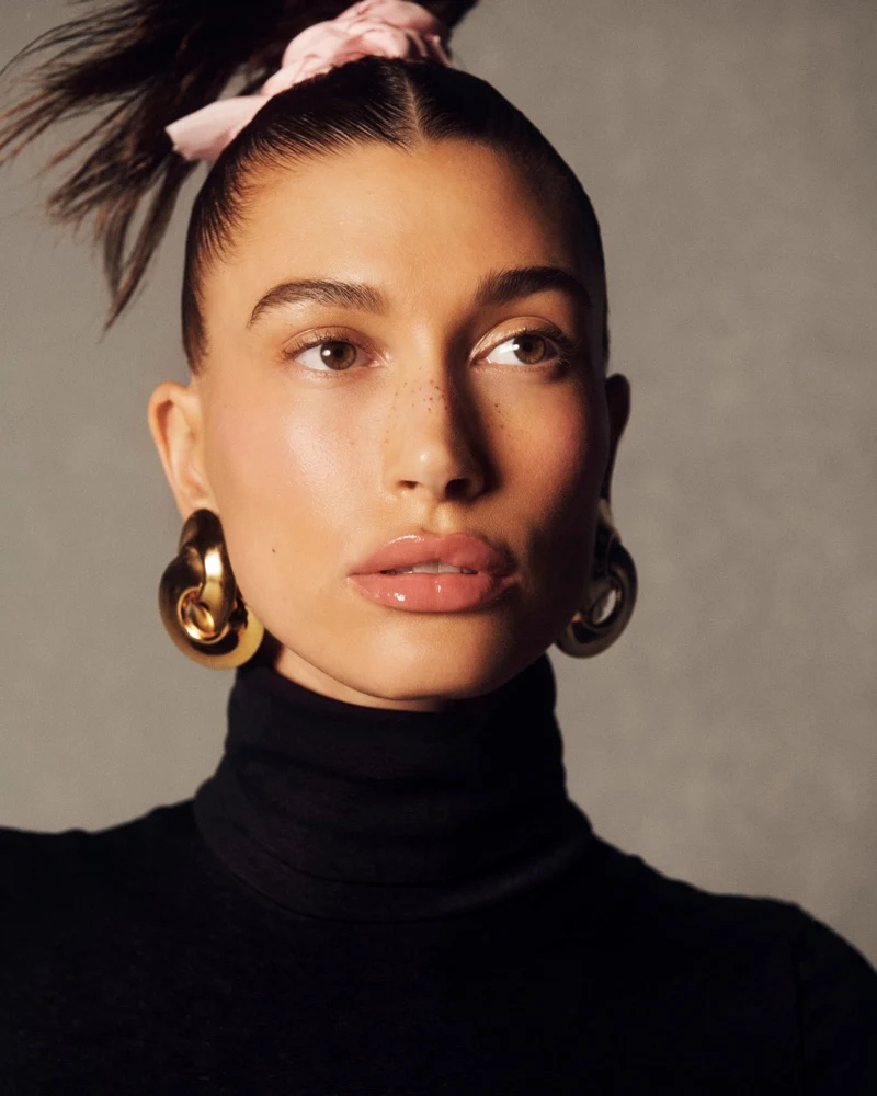 Hailey Bieber stars in Rhode Peptide Lip Tint 2023 campaign