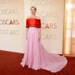Jessie Buckley Chanel red and pink gown Oscars 2026