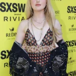 Kathryn Newton Etro Spring 2026 fringe jacket outfit