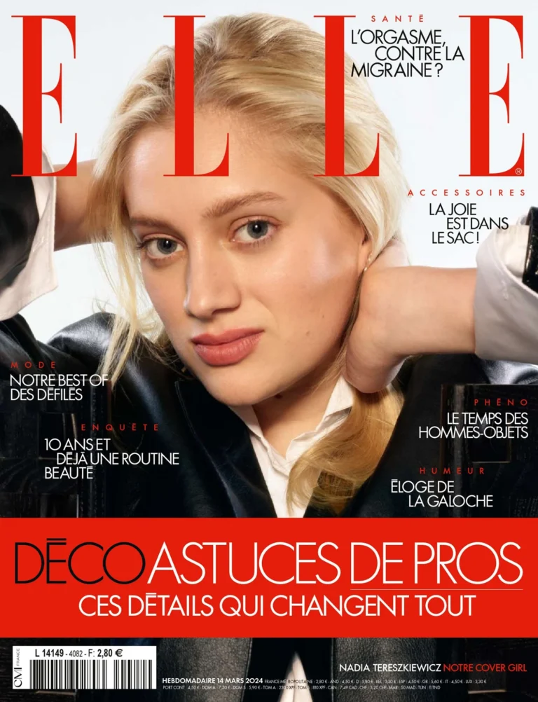 Nadia Tereszkiewicz in Dior on Elle France March 14th, 2024 by Philippe Jarrigeon