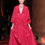 Anne Hathaway Wore a Voluminous Red Gown at Bvlgari Event