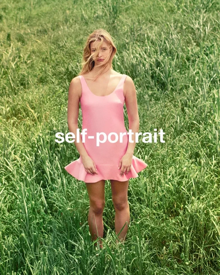 Apple Martin wearing a pink mini dress in Self-Portrait 2026 campaign