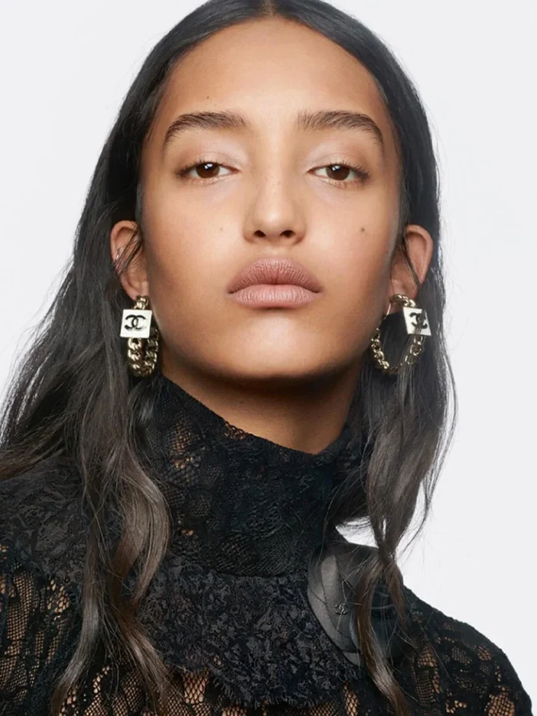 Mona Tougaard poses for Chanel Rouge Allure Velevet Lipstick spring 2023 campaign