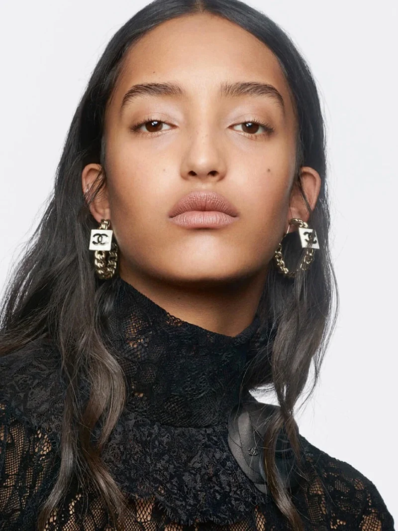 Mona Tougaard poses for Chanel Rouge Allure Velevet Lipstick spring 2023 campaign