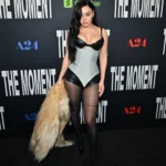Charli XCX wearing a custom Gaultier corset at The Moment LA premiere 2026