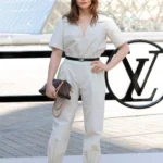 Chloe Grace Moretz Louis Vuitton Paris Fashion Week ivory jumpsuit