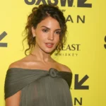 Eiza González sheer gray draped gown SXSW premiere 2026
