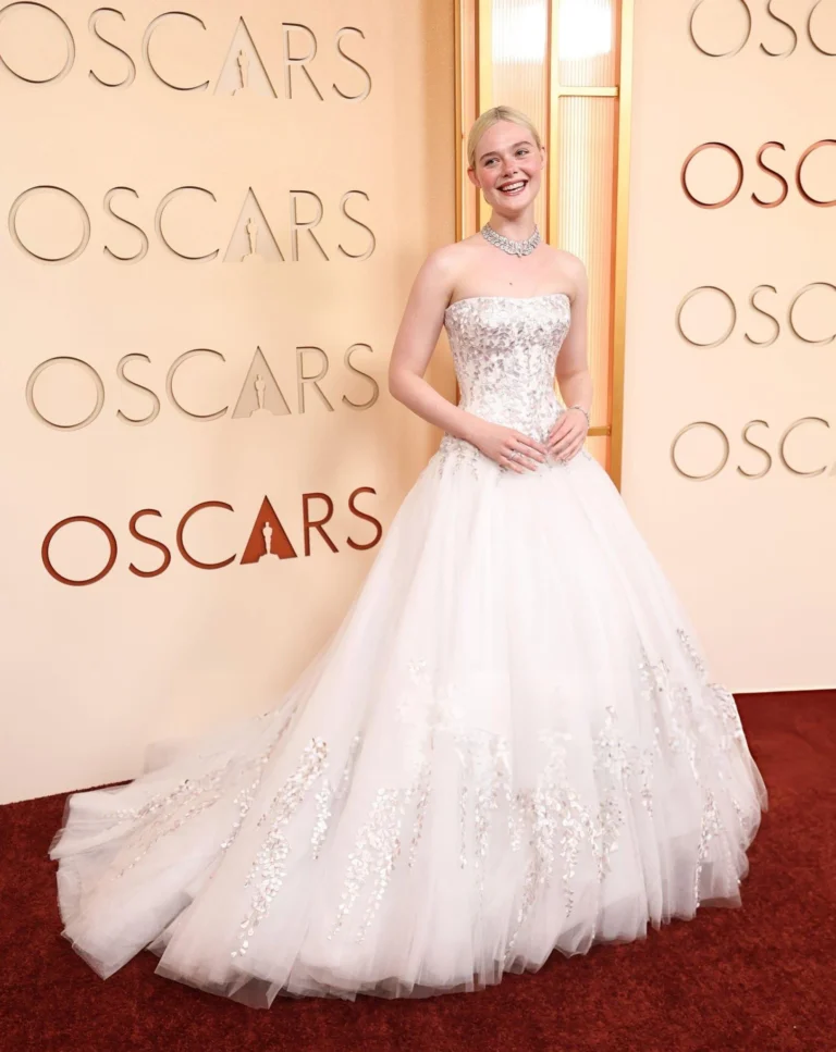 Elle Fanning Givenchy strapless gown Oscars 2026