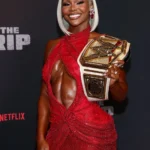 Jade Cargill Stuns in a Red Cut-Out Gown at The Rip NYC Premiere