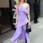 Kathryn Newton Carolina Herrera polka dot dress New York 2026
