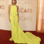 Keltie Knight neon Celia Kritharioti Couture gown Oscars 2026