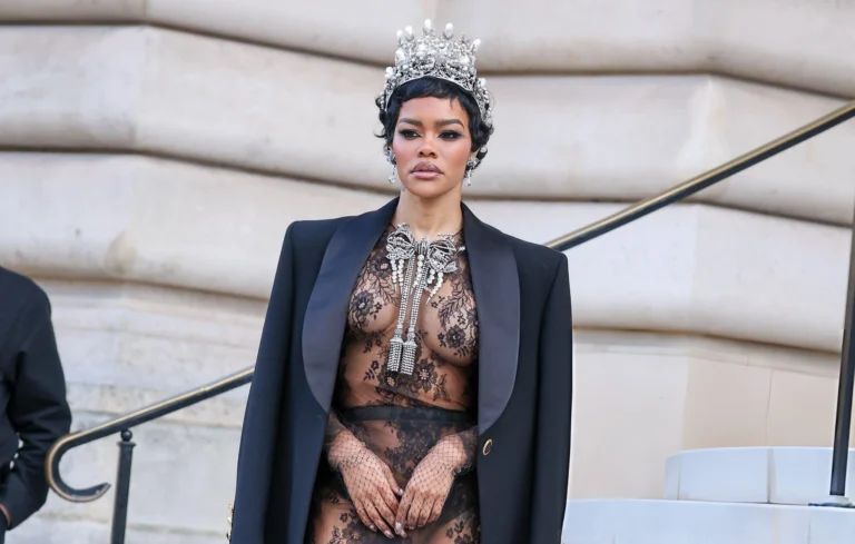 Teyana Taylor Wears Sheer Lace and a Crown to Schiaparelli Show in Paris